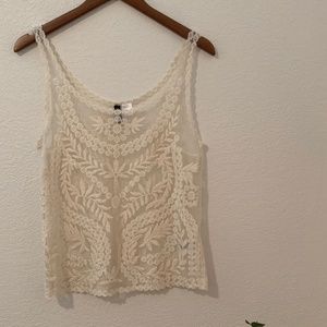 H&M - Divided - Cream lace tank